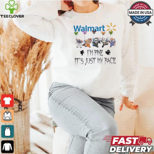Stitch Horror Character X Walmart I’m Fine It’s Just My Face Halloween Shirt