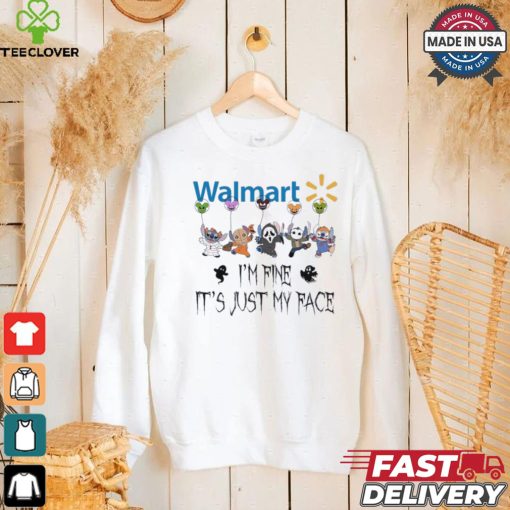 Stitch Horror Character X Walmart I’m Fine It’s Just My Face Halloween Shirt