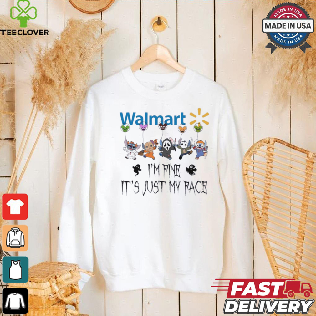 Stitch Horror Character X Walmart I’m Fine It’s Just My Face Halloween Shirt Stitch Horror Character X Walmart I’m Fine It’s Just My Face Halloween Shirt