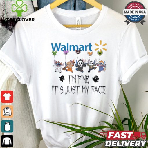 Stitch Horror Character X Walmart I’m Fine It’s Just My Face Halloween Shirt