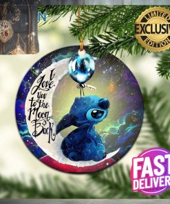 Stitch Love You To The Moon And Back Galaxy Xmas Custom Name Tree Decorations Ornament