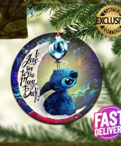 Stitch Love You To The Moon And Back Galaxy Xmas Custom Name Tree Decorations Ornament