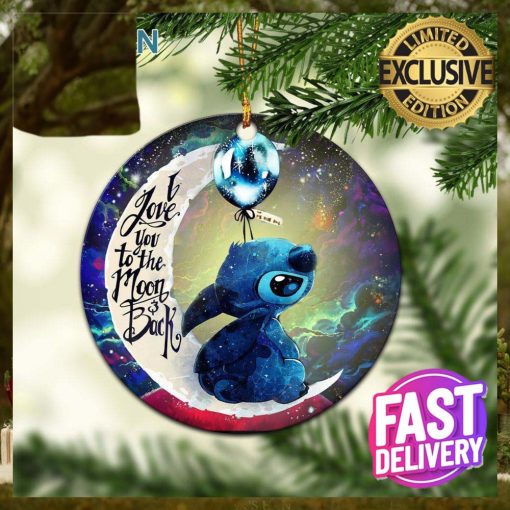 Stitch Love You To The Moon And Back Galaxy Xmas Custom Name Tree Decorations Ornament