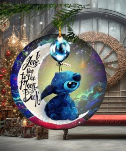 Stitch Love You To The Moon Galaxy Perfect Gift For Holiday Tree Decorations Ornament