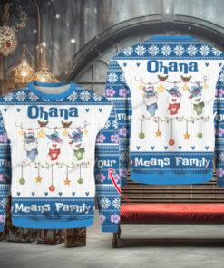 Stitch Ohana Means Family Personalized Ugly Sweater