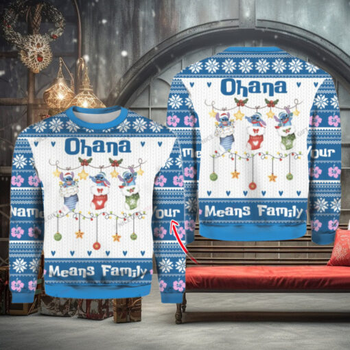 Stitch Ohana Means Family Personalized Ugly Sweater