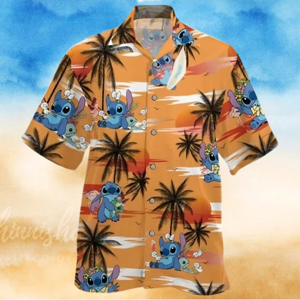 Stitch Ohana Surfing Orange Beach Disney Cruise 2023 Disney Hawaiian Shirt