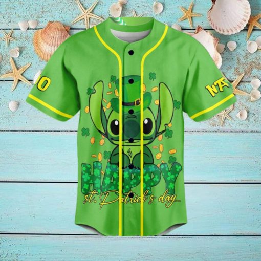 Stitch St. Patrick’s Day Lucky To Me Me Custom Baseball Jersey