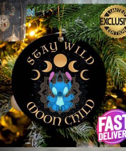 Stitch Stay Wild Moon Child Ceramic Xmas Custom Name Tree Decorations Ornament