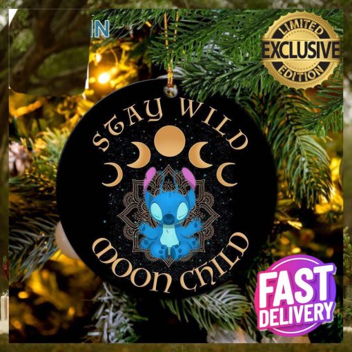 Stitch Stay Wild Moon Child Ceramic Xmas Custom Name Tree Decorations Ornament