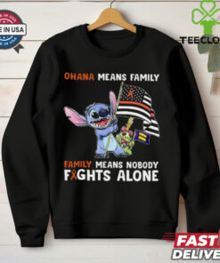 Stitch Waving Flag Ohana Means Family Family Means Nobody Fights Alone Multiple Sclerosis Awareness T Shirt