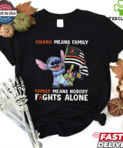 Stitch Waving Flag Ohana Means Family Family Means Nobody Fights Alone Multiple Sclerosis Awareness T Shirt