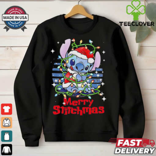 Stitch Xmas lights Merry Stitchmas Christmas shirt