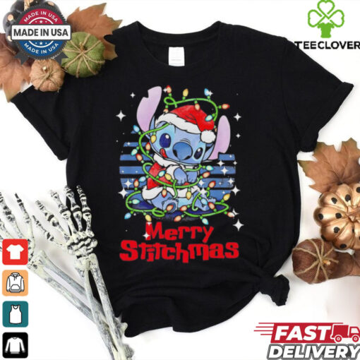 Stitch Xmas lights Merry Stitchmas Christmas shirt