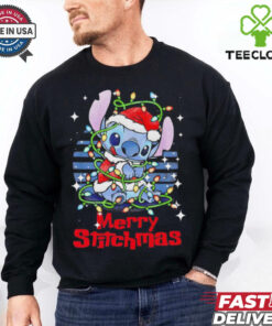 Stitch Xmas lights Merry Stitchmas Christmas shirt
