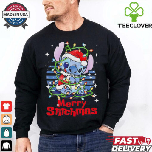 Stitch Xmas lights Merry Stitchmas Christmas shirt