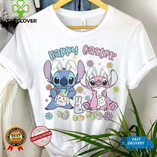 Stitch and Angel happy easter bunny 2024 shirt