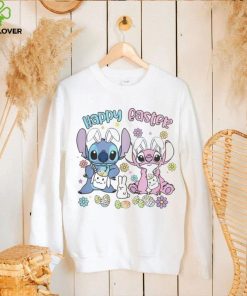 Stitch and Angel happy easter bunny 2024 shirt