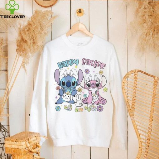 Stitch and Angel happy easter bunny 2024 shirt