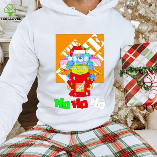 Stitch and baby Yoda The Home Depot ho ho ho Christmas hoodie, sweater, longsleeve, shirt v-neck, t-shirt