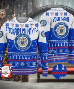 Stockport County F.C 3D Ugly Christmas Sweater Christmas Holiday Gift Custom Name For Men And Women