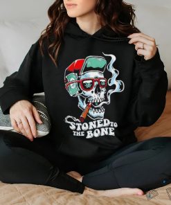Stoned to the bone skull with cigar shirt