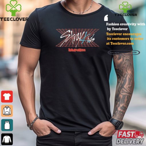 Stray Kids Lollapalooza Retro Grid Logo Black Festival Shirt