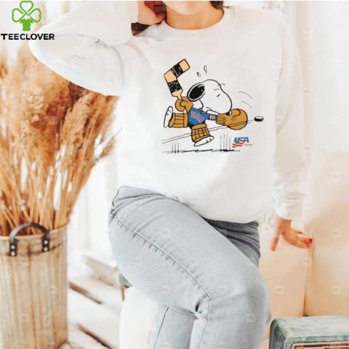 Streaker sport x Peanuts usa hockey Snoopy goalie t hoodie, sweater, longsleeve, shirt v-neck, t-shirt