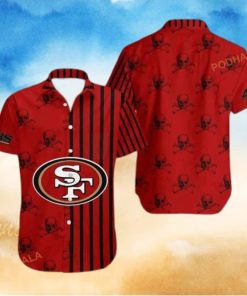 Stripes And Skull NFL San Francisco 49ers Funny Hawaiian Shirt