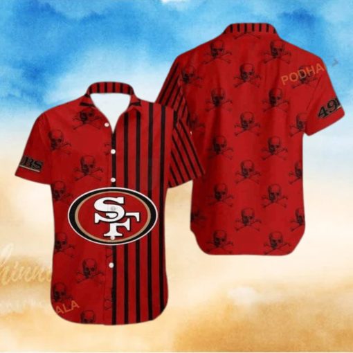 Stripes And Skull NFL San Francisco 49ers Funny Hawaiian Shirt