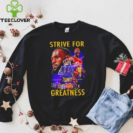 Strive for Lebron James 40K points greatness signature hoodie, sweater, longsleeve, shirt v-neck, t-shirt