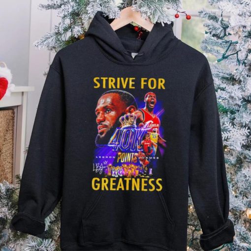 Strive for Lebron James 40K points greatness signature hoodie, sweater, longsleeve, shirt v-neck, t-shirt