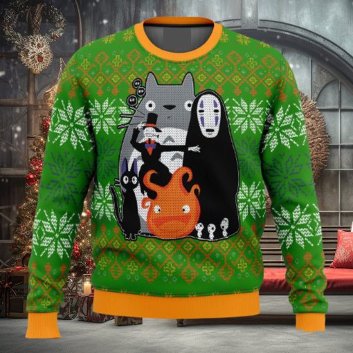 Studio Ghibli Miyazaki Squad Ugly Christmas 3D Sweater Gift For Men And Women