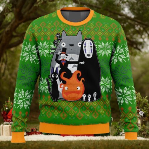 Studio Ghibli Miyazaki Squad Ugly Christmas 3D Sweater Gift For Men And Women