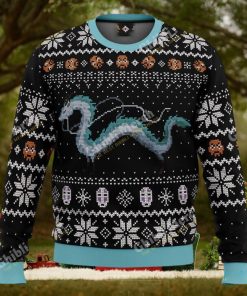 Studio Ghibli Ugly Christmas Sweater Haku Spirited Away 1 Studio Ghibli Ugly Christmas Sweater Haku Spirited Away