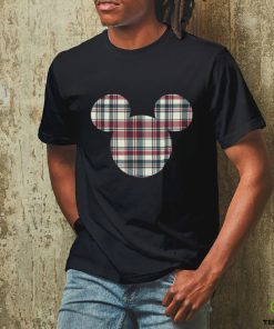 Stunning Disney Mickey Mouse Head Icon Christmas Holiday Plaid Breathable T shirt
