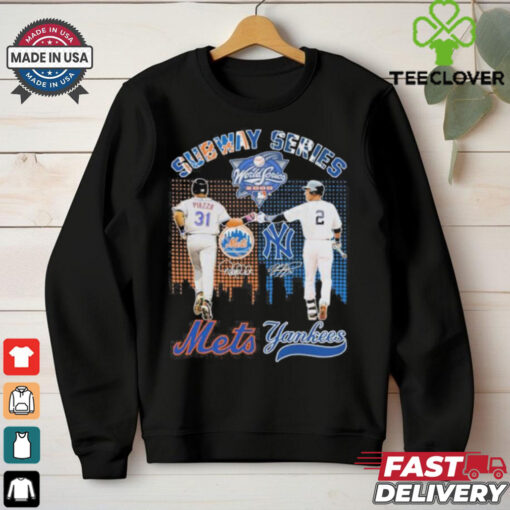 Subway Series Derek Jeter New York Yankees x Mike Piazza New York Mets Signatures Shirt