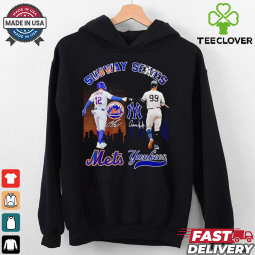 Subway Series New York Mets Lindor and Yankees Juan skyline hoodie, sweater, longsleeve, shirt v-neck, t-shirt