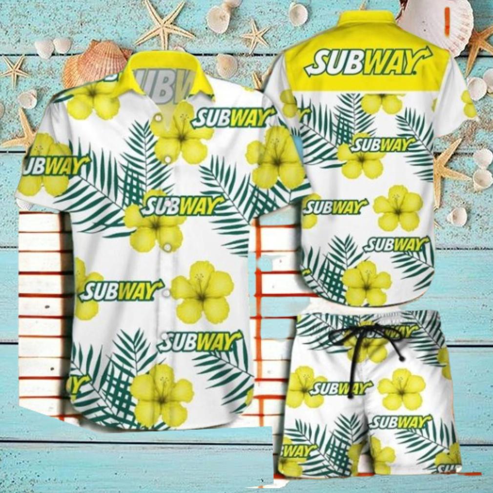 Subway Tropical Flower Aloha Hawaiian Shirt, Short Unique Gift Subway Tropical Flower Aloha Hawaiian Shirt, Short Unique Gift