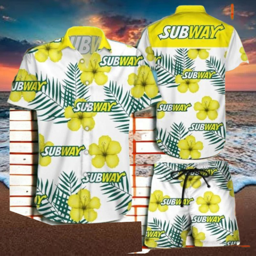 Subway Tropical Flower Aloha Hawaiian Shirt, Short Unique Gift Subway Tropical Flower Aloha Hawaiian Shirt, Short Unique Gift