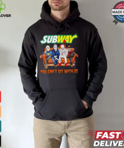 Subway you can’t sit with us Voorhees Myers Pennywise and Krueger Halloween shirt 2 Subway you can’t sit with us Voorhees Myers Pennywise and Krueger Halloween shirt