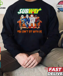 Subway you can’t sit with us Voorhees Myers Pennywise and Krueger Halloween shirt 3 Subway you can’t sit with us Voorhees Myers Pennywise and Krueger Halloween shirt