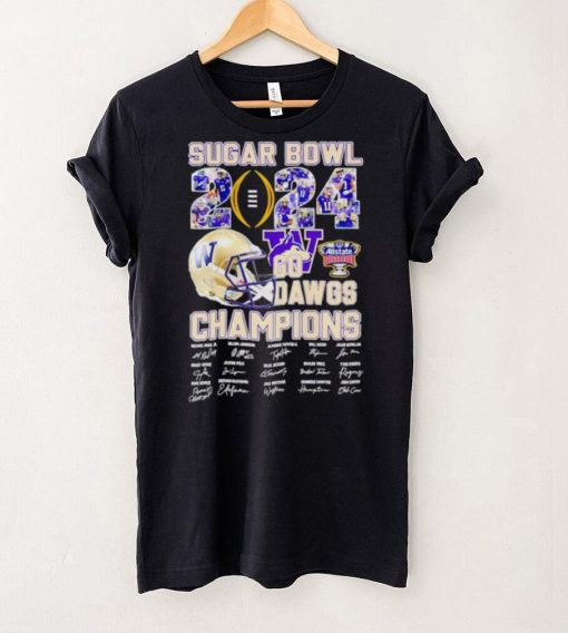 Sugar Bowl 2024 go Dawgs Champions Washington Huskies signatures hoodie, sweater, longsleeve, shirt v-neck, t-shirt