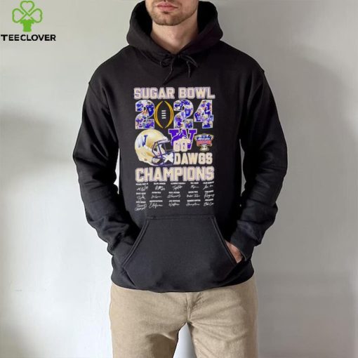 Sugar Bowl 2024 go Dawgs Champions Washington Huskies signatures hoodie, sweater, longsleeve, shirt v-neck, t-shirt