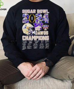 Sugar Bowl 2024 go Dawgs Champions Washington Huskies signatures hoodie, sweater, longsleeve, shirt v-neck, t-shirt