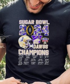 Sugar Bowl 2024 go Dawgs Champions Washington Huskies signatures hoodie, sweater, longsleeve, shirt v-neck, t-shirt