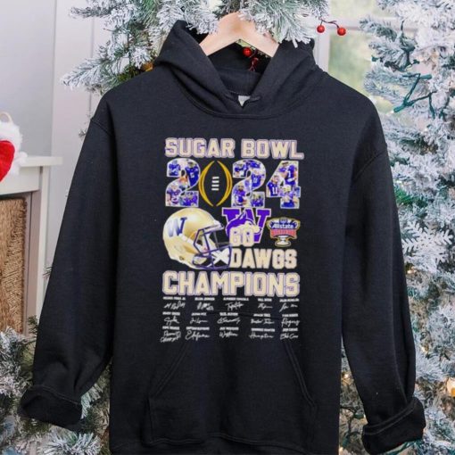 Sugar Bowl 2024 go Dawgs Champions Washington Huskies signatures hoodie, sweater, longsleeve, shirt v-neck, t-shirt