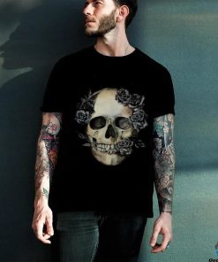 Sugar Flower Halloween Skull Death Cool Colorful Print T Shirt