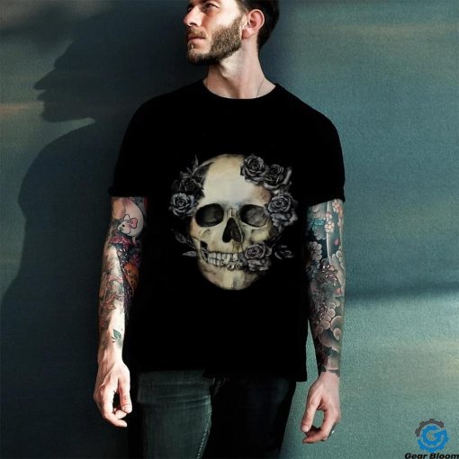 Sugar Flower Halloween Skull Death Cool Colorful Print T Shirt