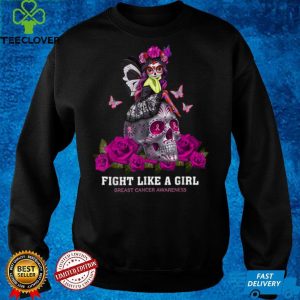 Sugar Skull Fight Breast Cancer Awareness Like A Girl T Shirt
